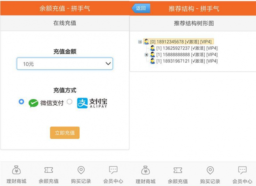 理財幣投資分紅八級分紅模板截圖