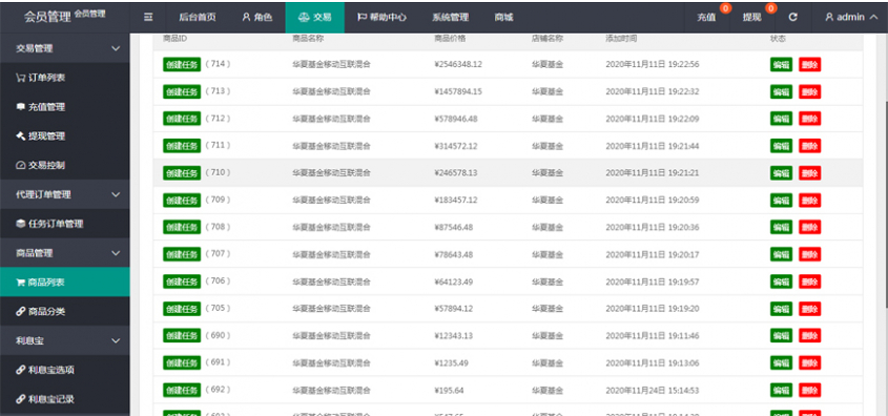 基金定投理財投資模板截圖