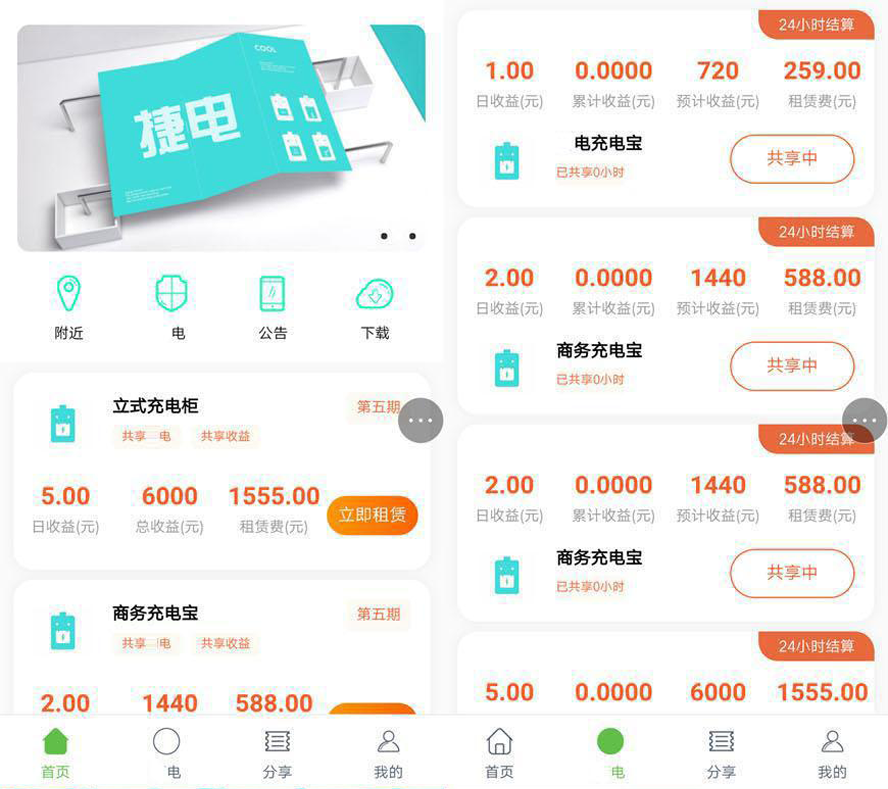 街電共享經濟投資分紅模板截圖