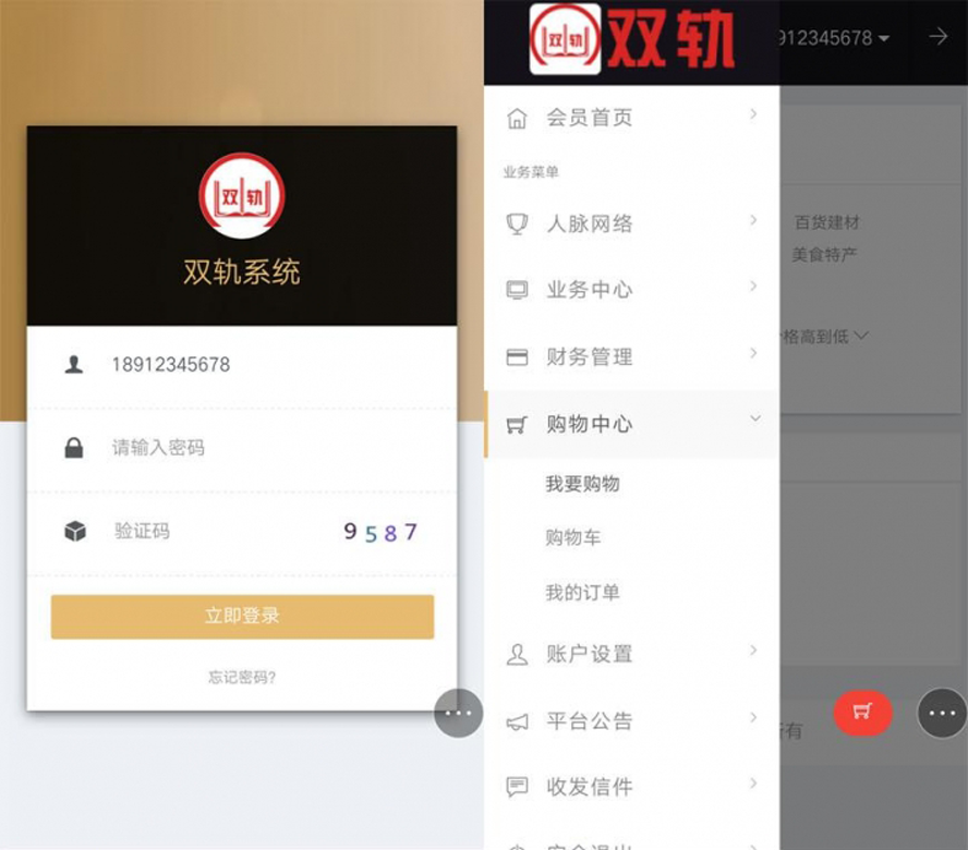 雙軌靜態分紅直推對碰重複消費帶商城模板截圖