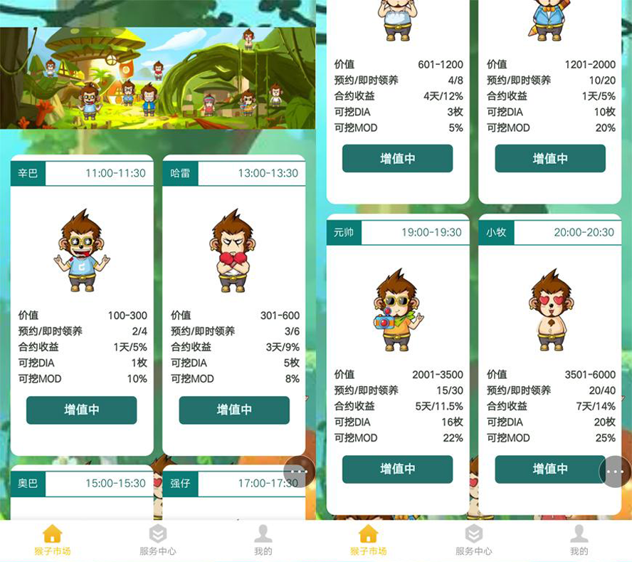 區塊鏈合約養猴挖幣帶三級提成模板截圖