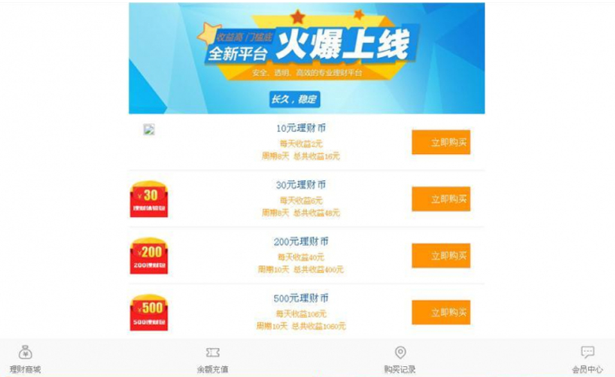 理財幣投資分紅八級分紅模板截圖