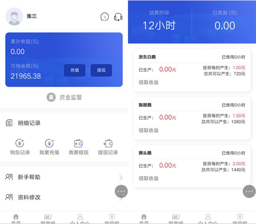 網絡養鵝區塊鏈模式模板截圖
