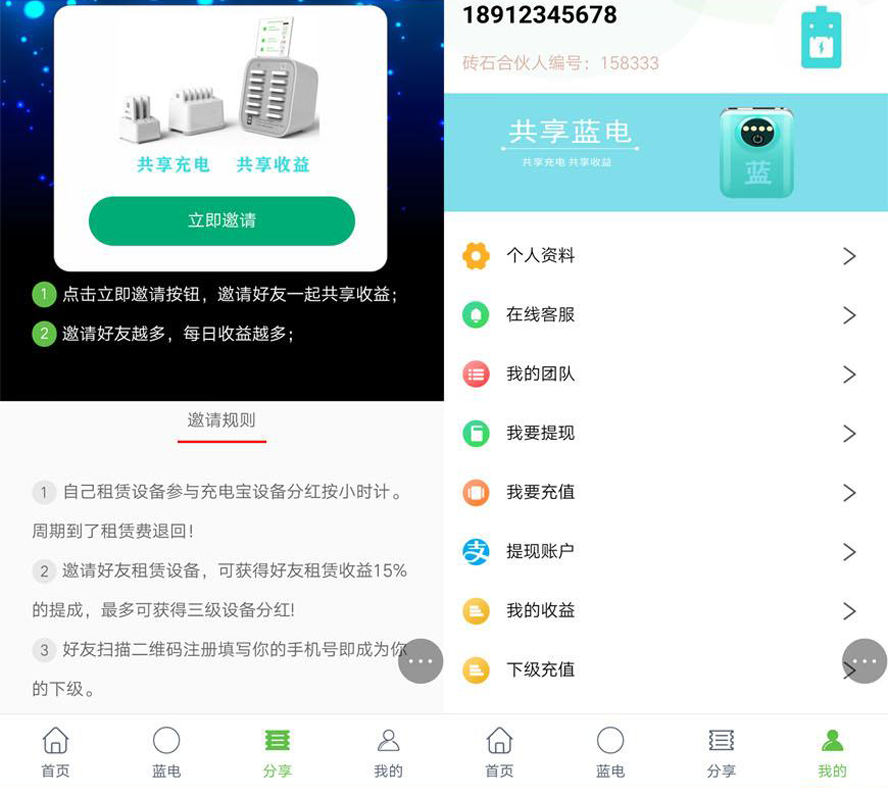 共享行動電源投資區塊鏈模板截圖