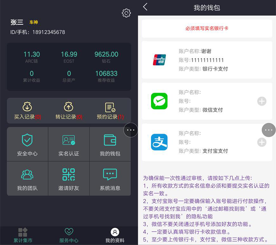 投資區塊鏈汽車投資收益平台模板截圖