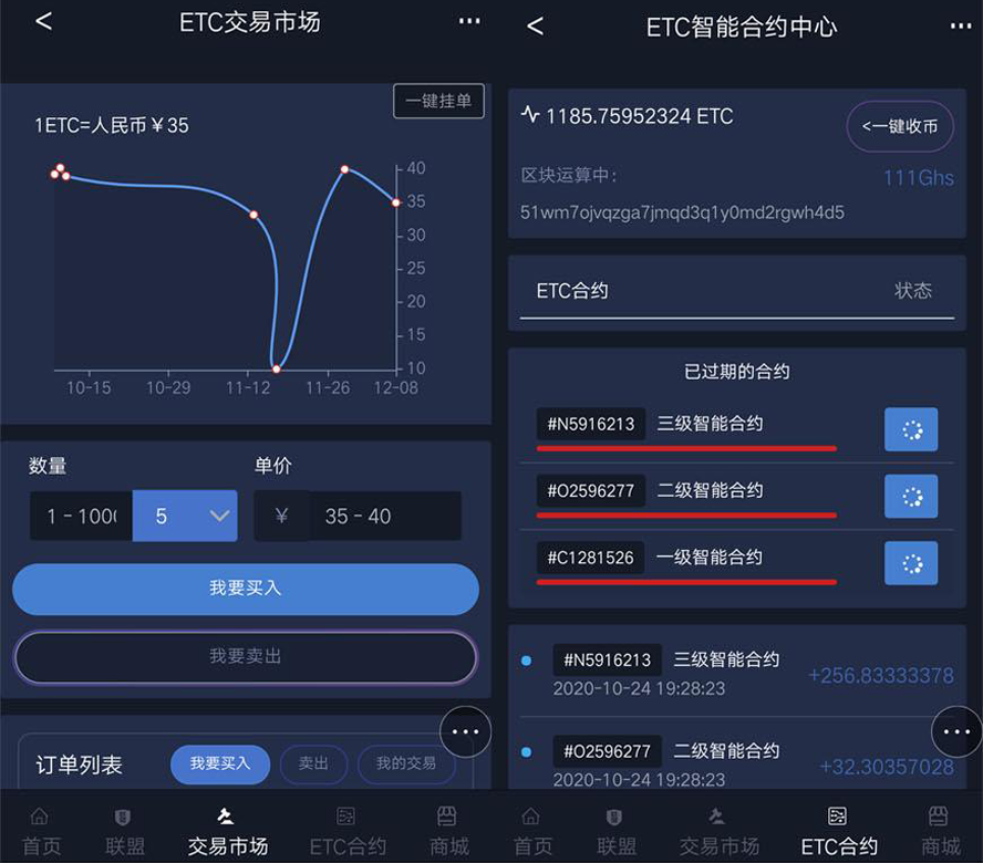 區塊鏈點對點礦場挖礦帶眾籌模板截圖