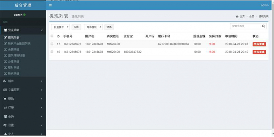 眾籌每日靜態分紅帶商城模板截圖