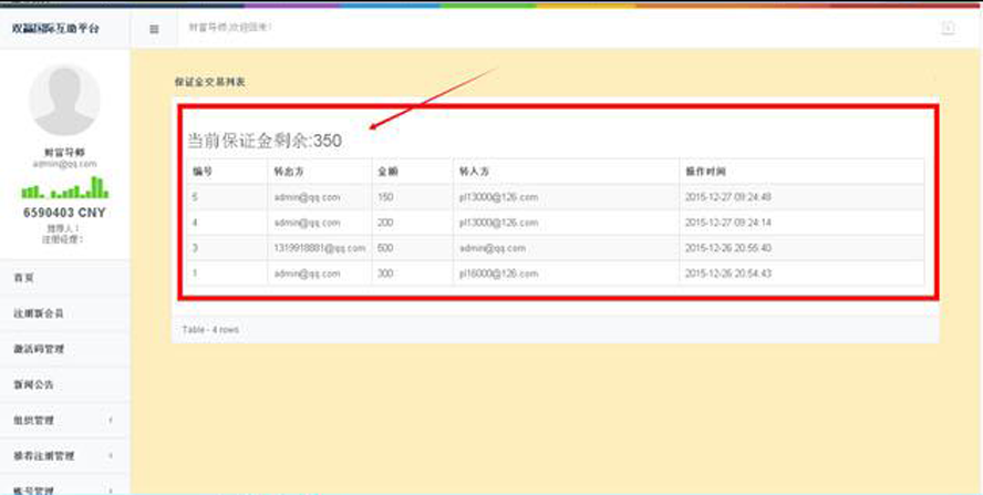 MMM互助平台保證金模板截圖