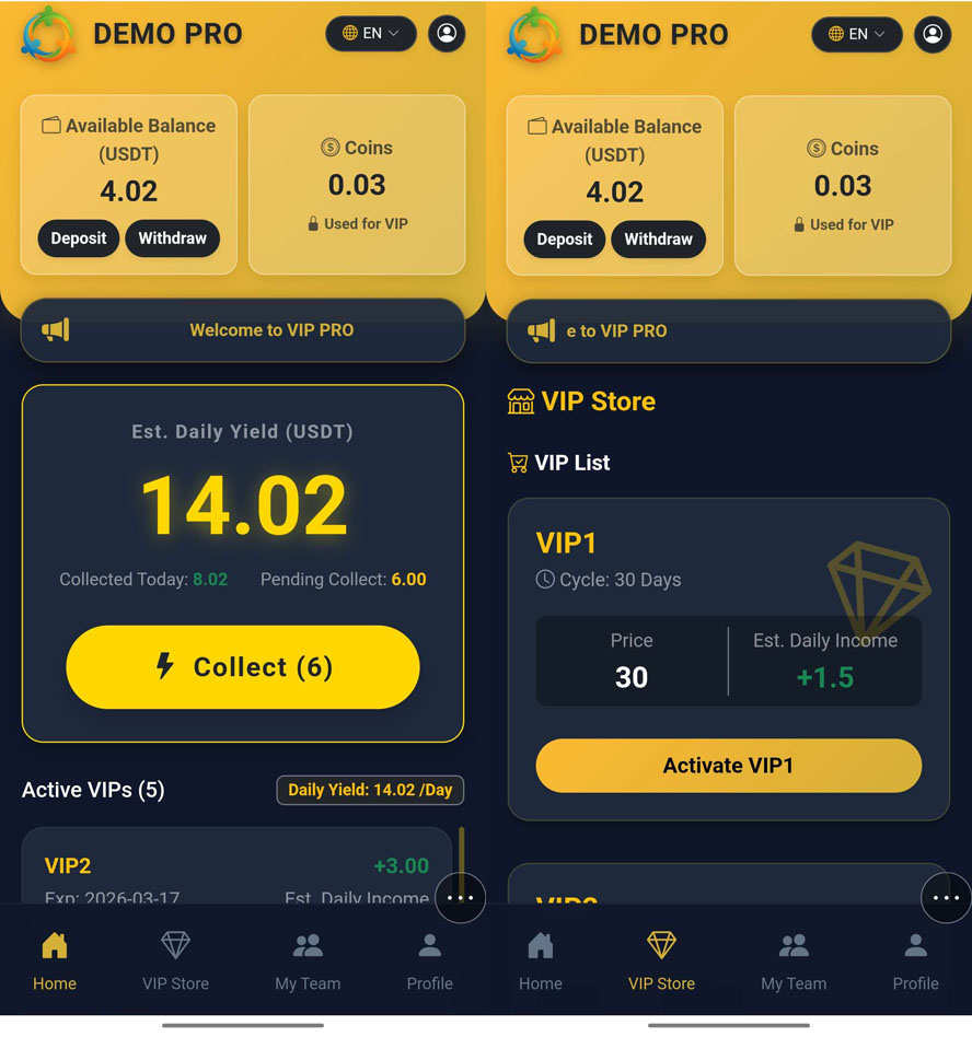 中英文繁體三語掛機分紅系統前台截圖