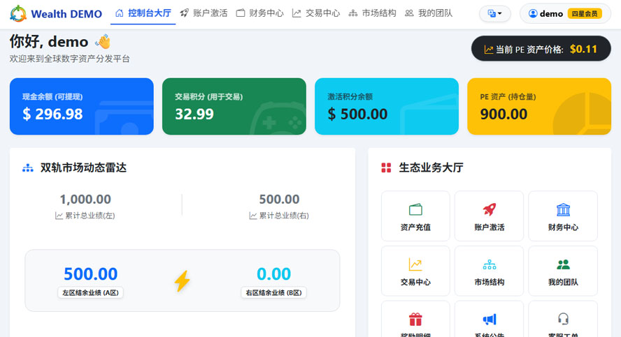 中英文繁體三語雙軌電子股分割系統PC端前台截图
